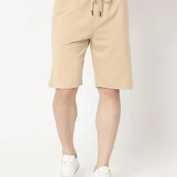 UnderJeans by Spykar Beige Regular Fit Lounge Shorts image 1