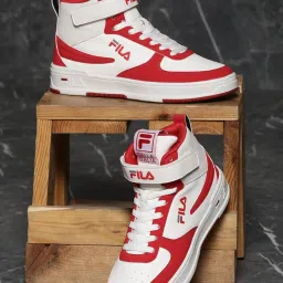 Fila Men's Red & White Ankle High Sneakers image 1