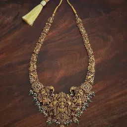 Kushal's Fashion Jewellery RBY GRN CRL Polished Antique Choker Necklace-image-26