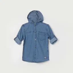 Fame Forever by Lifestyle Kids Blue Cotton Regular Fit Full Sleeves Shirt image 1