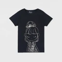 Fame Forever by Lifestyle Kids Navy Cotton Printed T-Shirt image 1