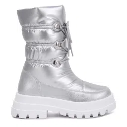 London Rag Women's Silver Casual Booties image 1