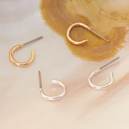 Accessorize London Silver Mini Simple Hoop Earrings - Set of 2 image 1