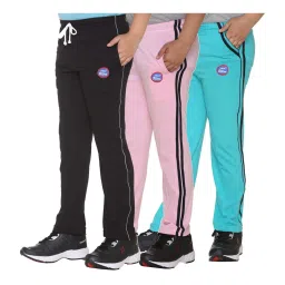 Vimal Jonney Kids Multicolor Mid Rise Trackpants - Pack of 3 image 2