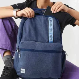 Wiki Back to School Navy Polyester Solid Backpack - 18 Ltrs image 1