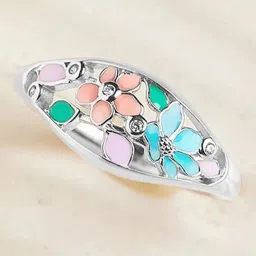 Mia by Tanishq Meadow Shine Silver Finger Ring for Women image 1