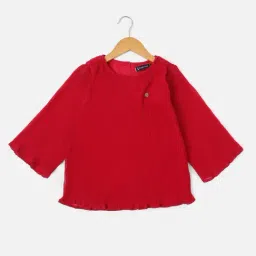 Allen Solly Junior Kids Red Cotton Ribbed Top-image-38