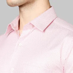 Raymond Light Pink Regular Fit Printed Cotton Shirt image 4
