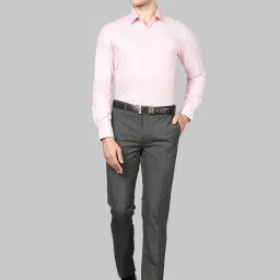 Raymond Light Pink Regular Fit Printed Cotton Shirt image 5