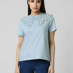 Van Heusen Blue Cotton Top image 1