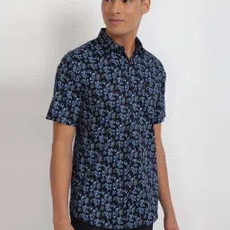 Allen Solly Black Cotton Slim Fit Printed Shirt image 1