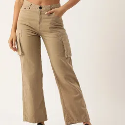 Bene Kleed Beige Regular Fit High Rise Cargos image 1