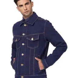 Jack & Jones Denim Blue Cotton Regular Fit Denim Jacket image 3