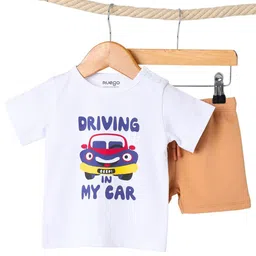 Nuego Infants Baby Boys Graphic Print Pure Cotton T-Shirt with Shorts Clothing Set image 3