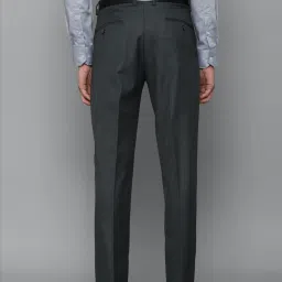 Louis Philippe Grey Slim Fit Self Pattern Trousers image 2