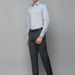 Louis Philippe Grey Slim Fit Self Pattern Trousers image 5