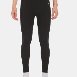 U.S. Polo Assn. Black Cotton Regular Fit Thermal Bottoms image 1