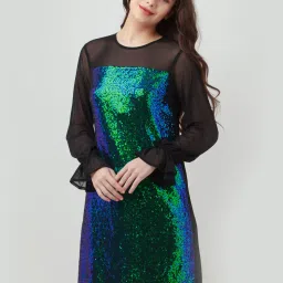 Zink London Black Embellished Shift Dress image 1