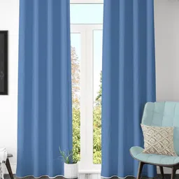 Galaxy Home Decor Blue Set of 2 Black Out Door Curtain-image-37