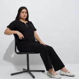 Gia by Westside Black Self-Striped Top image 4