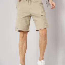 Celio Beige Loose Fit Cargo Shorts-picture-38