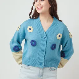 zink london zink Z Blue Embroidered Cardigan image 1