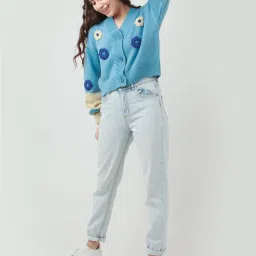 zink london zink Z Blue Embroidered Cardigan image 4