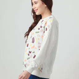 Zink London Off White Printed Sweatshirt image 3