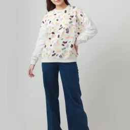 Zink London Off White Printed Sweatshirt image 4