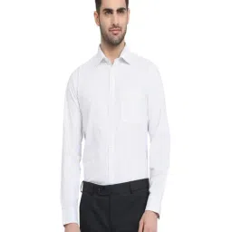 Park Avenue White Regular Fit Checkered Formal Shirt-image-33