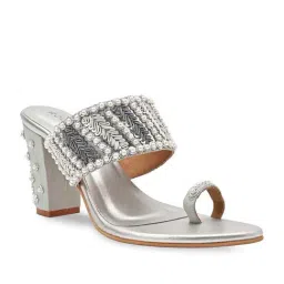 Rocia by Regal Women's Silver Toe Ring Sandals-picture-10