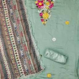 KALINI Embroidered Unstitched Dress Material image 3