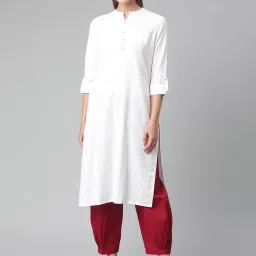 Divena White Straight Kurta image 1