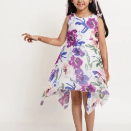 Creative Kid'S Girls White Regular Fit Printed Dress-picture-26