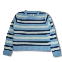 Bodycare Girls Blue Cotton Striped Sweater-image-47