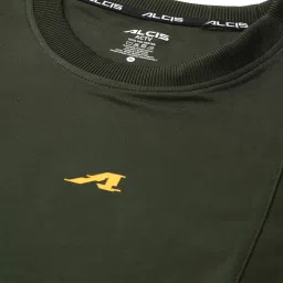 ALCIS Green Slim Fit Printed Sweatshirt image 5