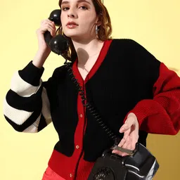 The Roadster Lifestyle Co. Women Solid Cardigan-image-3