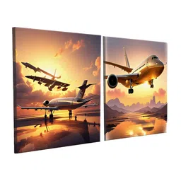 RANDOM Brown & Black 2 Pieces Cotton Canvas Wall Paintings image 5