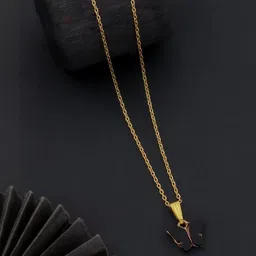 SZN Set Of 2 Gold-Plated Artificial Beaded Enamelled Quirky Pendants With Chains image 3