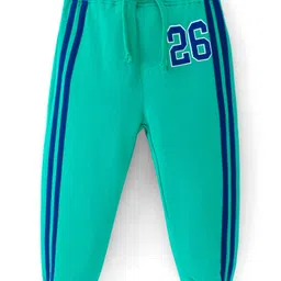Babyhug Terry Knit Full Length Lounge Pant Numeric Print - Sea Green-picture-20