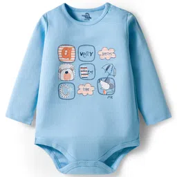 Doodle Poodle 100% Cotton Knit Full Sleeves Onesie With Text Print - Blue-picture-33