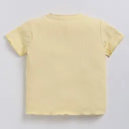 giniekids Knit Half Sleeves Beads Embellished Heart Designed Top - Yellow image 3