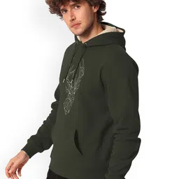 TOGS & TERRE Men Animal Graphic Printed Hooded Long Sleeve Sweatshirt image 2