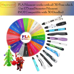 Magicwand 3D Printing Pen with LCD Display 10 Meter Each 10 Filaments EXTRA & 3 Meter Each 3 Filaments with ADAPTOR (Pack of 1) image 4