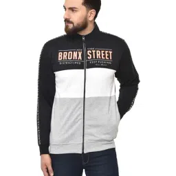 Duke Black & Grey Cotton Regular Fit Color Block Sweatshirt-image-61