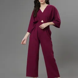 KASSUALLY Maroon Maxi Jumpsuit image 1