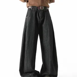 StyleCast x Revolte Men Wide Leg Light Fade Jeans image 5