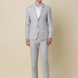 Allen Solly Grey Slim Fit Checks Two Piece Suit image 1