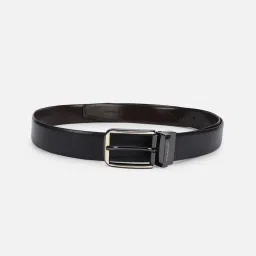 Peter England Black Leather Solid Reversible Belt image 1