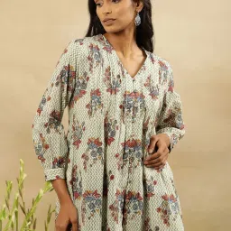 folksong W Off White Cotton Printed Top image 1